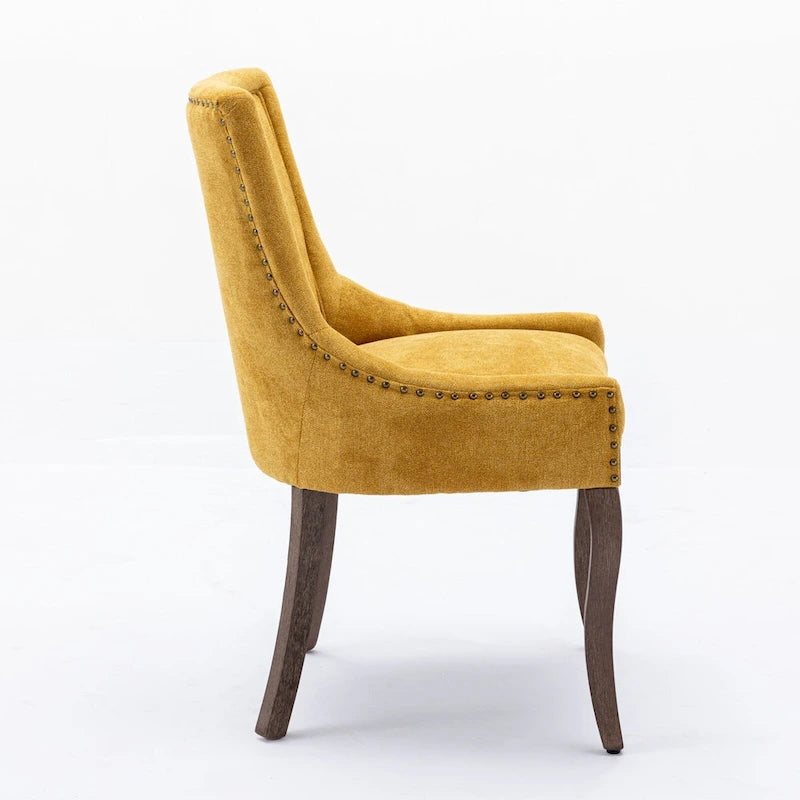 Traditional Tufted Ultra Upholstered Wingback Dining Chair Set of 2
