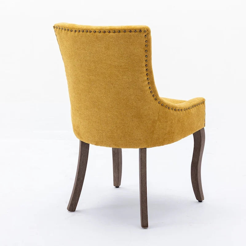 Traditional Tufted Ultra Upholstered Wingback Dining Chair Set of 2