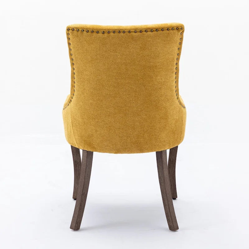 Traditional Tufted Ultra Upholstered Wingback Dining Chair Set of 2