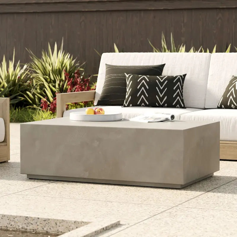 Modern Grey Concrete Rectangular Coffee Table