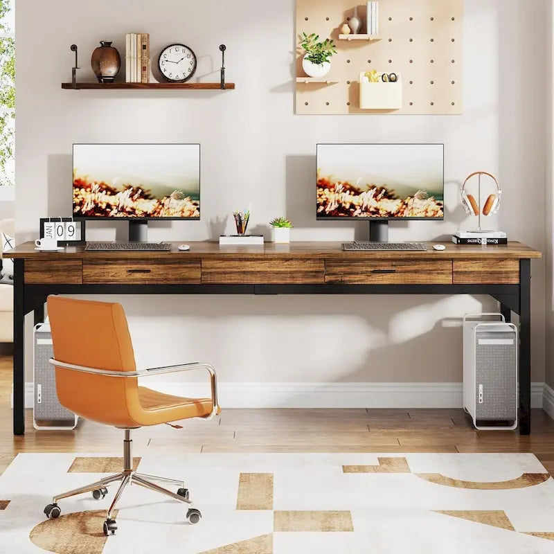 78.7 Inches Extra Long Computer Desk, Two Person Desk for Home Office