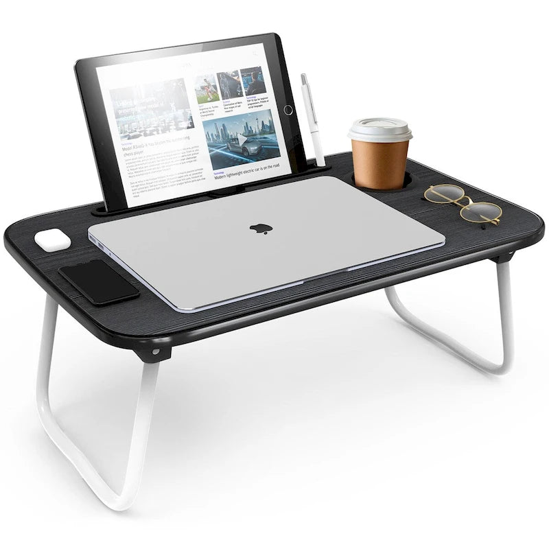 Adjustable Laptop Bed Tray Table with Foldable Legs