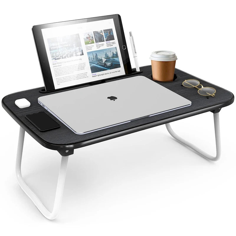 Adjustable Laptop Bed Tray Table with Foldable Legs