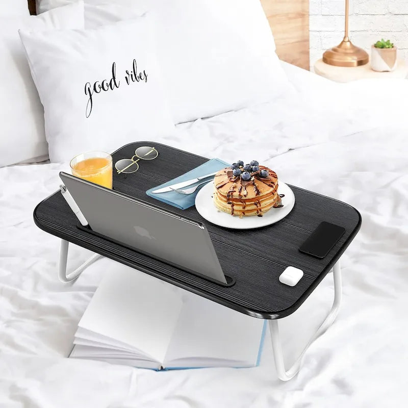 Adjustable Laptop Bed Tray Table with Foldable Legs