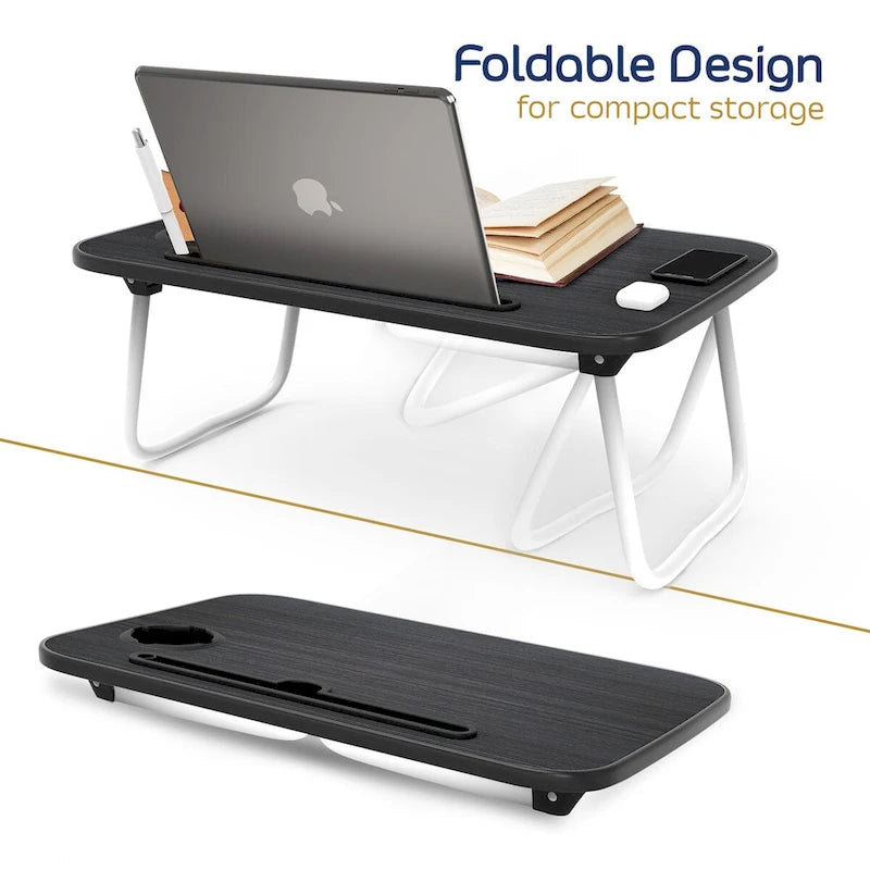 Adjustable Laptop Bed Tray Table with Foldable Legs