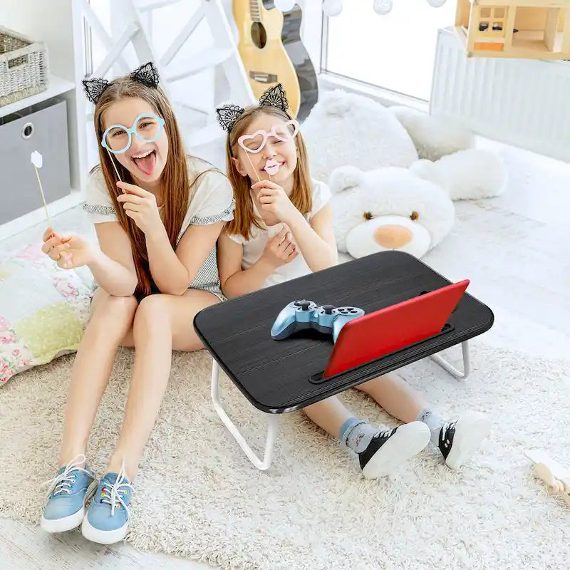Adjustable Laptop Bed Tray Table with Foldable Legs