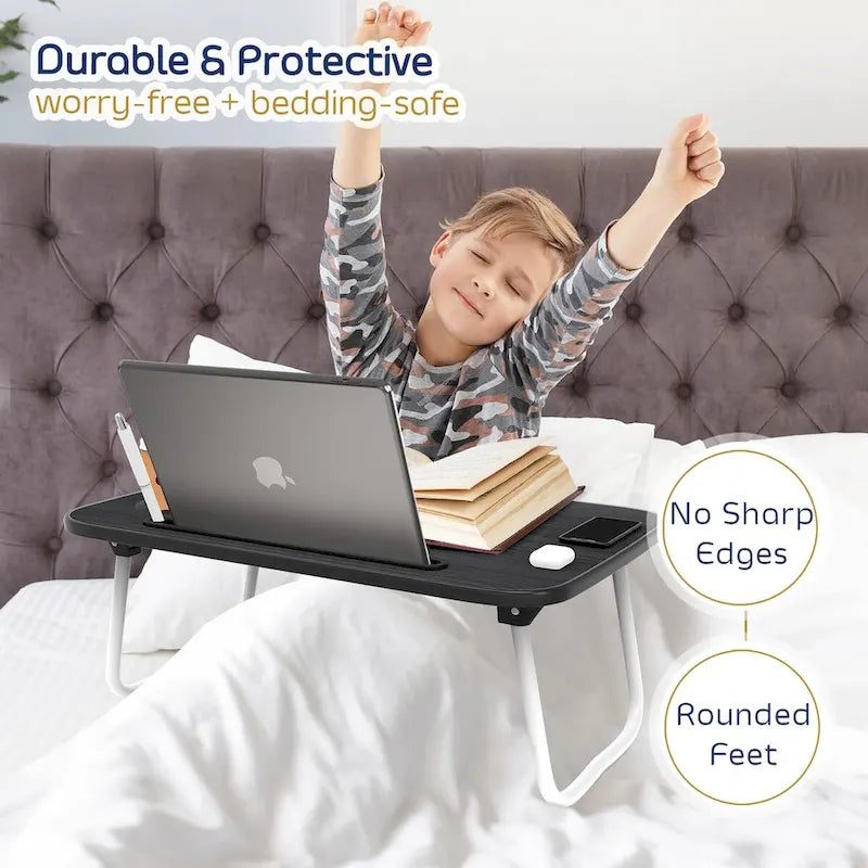 Adjustable Laptop Bed Tray Table with Foldable Legs