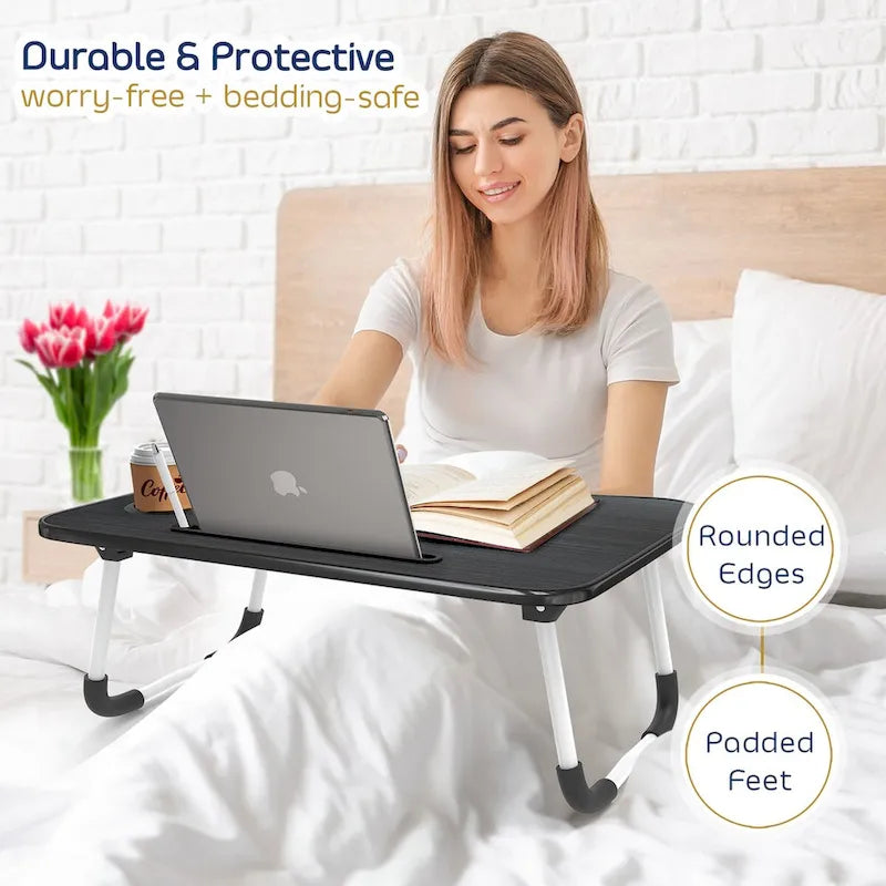 Adjustable Laptop Bed Tray Table with Foldable Legs