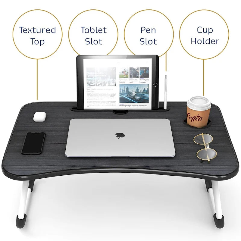 Adjustable Laptop Bed Tray Table with Foldable Legs
