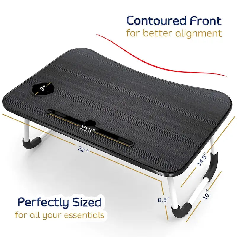 Adjustable Laptop Bed Tray Table with Foldable Legs